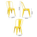 Bolero Bistro Steel Side Chairs Yellow (4 Pack) Bolero