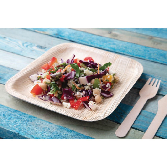 Fiesta Compostable Palm Leaf Plates Square 200mm (100 Pack) Fiesta Compostable