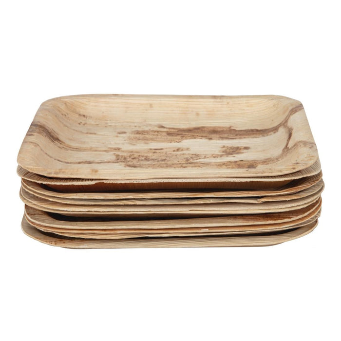 Fiesta Compostable Palm Leaf Plates Square 200mm (100 Pack) Fiesta Compostable