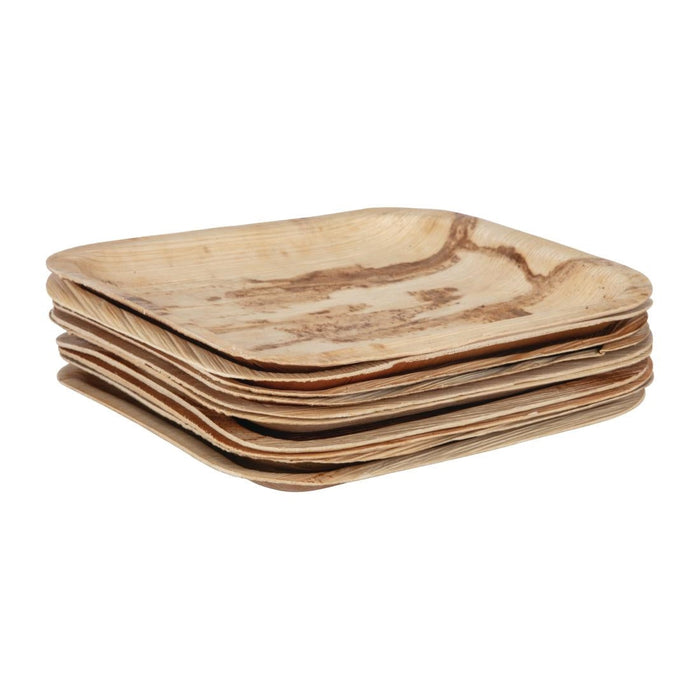 Fiesta Compostable Palm Leaf Plates Square 200mm (100 Pack) Fiesta Compostable