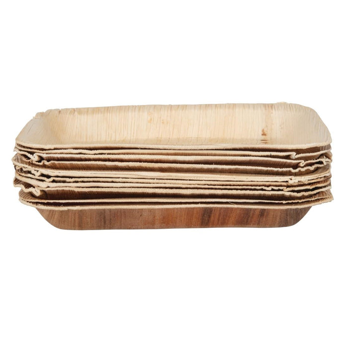 Fiesta Compostable Deep Palm Leaf Plates Rectangular 250mm (100 Pack) Fiesta Compostable