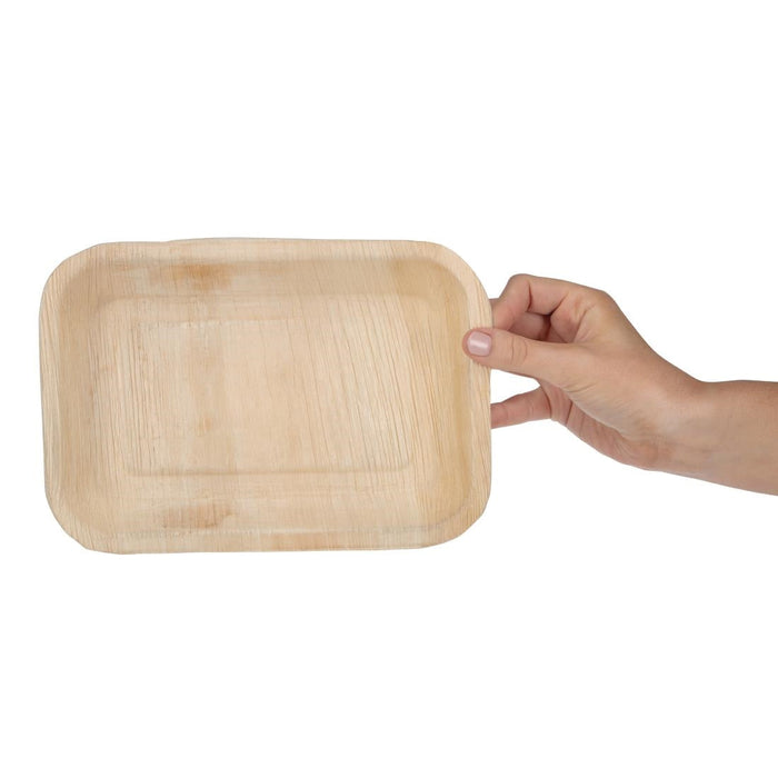Fiesta Compostable Deep Palm Leaf Plates Rectangular 250mm (100 Pack) Fiesta Compostable