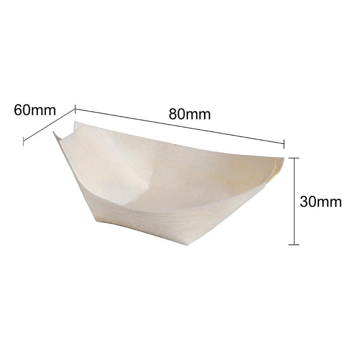 Fiesta Compostable Wooden Sushi Boats Small 80mm (100 Pack) Fiesta Compostable