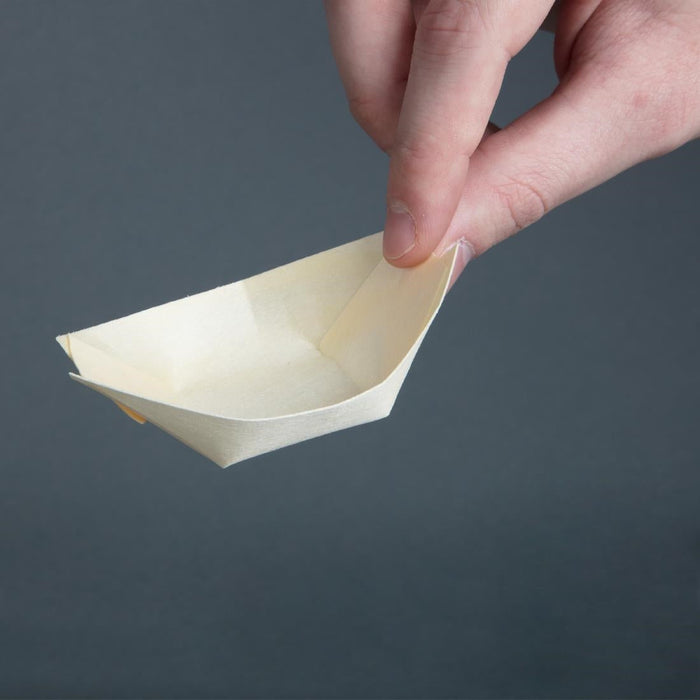 Fiesta Compostable Wooden Sushi Boats Small 80mm (100 Pack) Fiesta Compostable