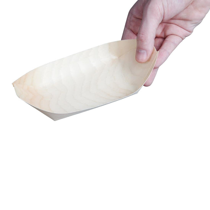 Fiesta Compostable Wooden Sushi Boats Medium 190mm (100 Pack) Fiesta Compostable