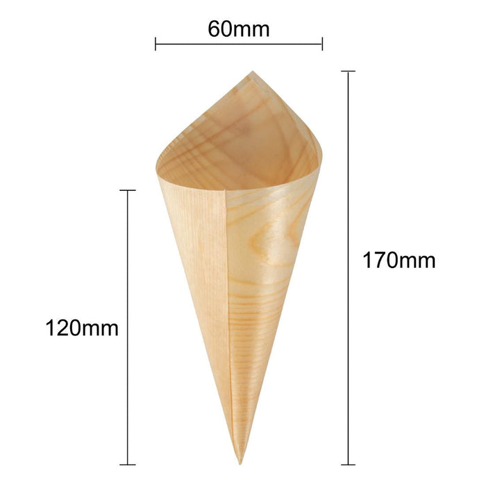 Fiesta Compostable Wooden Canape Cones 75mm (100 Pack) Fiesta Compostable