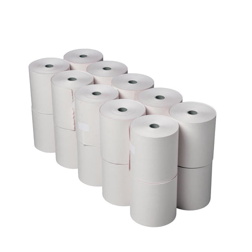 Olympia Non-Thermal 2ply White and Pink Till Roll 76 x 71mm (20 Pack) Olympia