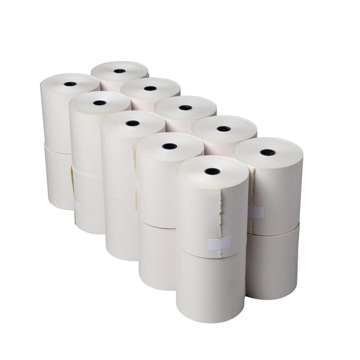 Olympia Non-Thermal 2ply White and Yellow Till Roll 76 x 70mm (20 Pack) Olympia