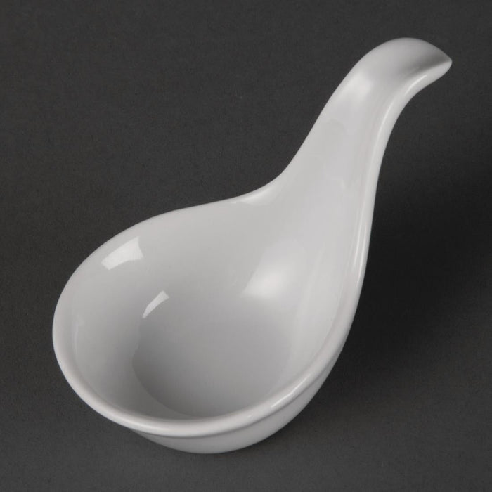 Olympia Whiteware Miniature Spoon Shape Dipping Bowls 57x 57mm (12 Pack) Olympia