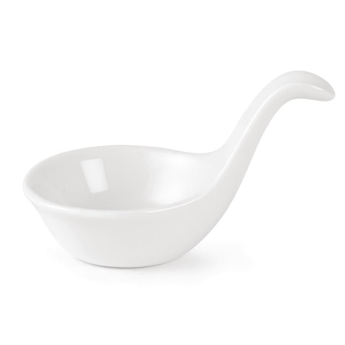 Olympia Whiteware Miniature Spoon Shape Dipping Bowls 57x 57mm (12 Pack) Olympia