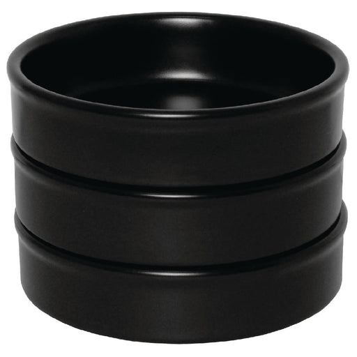 Olympia Mediterranean Stackable Dishes Black 134mm (6 Pack) Olympia