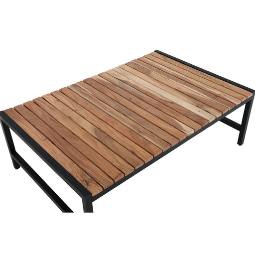 Bolero Steel and Acacia Low Coffee Table 1200x800mm Bolero
