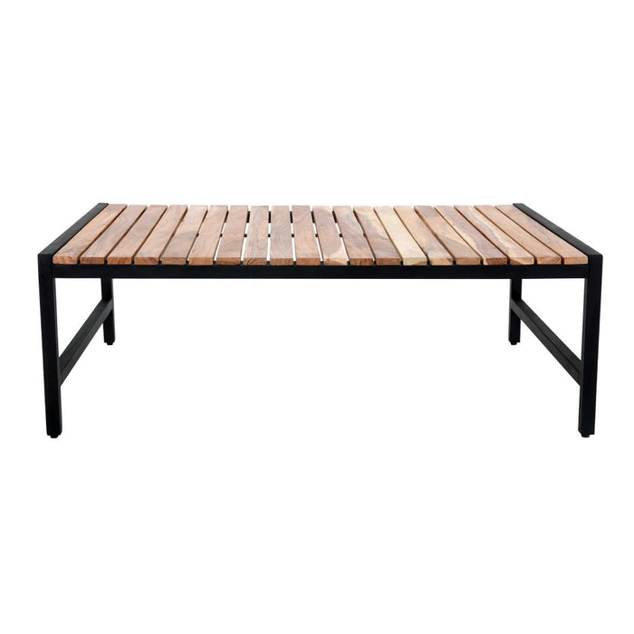 Bolero Steel and Acacia Low Coffee Table 1200x800mm Bolero