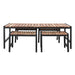 Bolero Steel and Acacia Low Coffee Table 1200x800mm Bolero