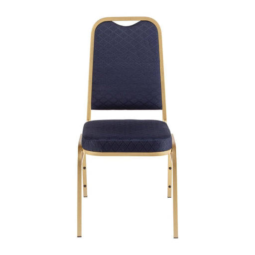 Bolero Square Back Banquet Chairs Blue & Gold (4 Pack) Bolero