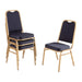 Bolero Square Back Banquet Chairs Blue & Gold (4 Pack) Bolero