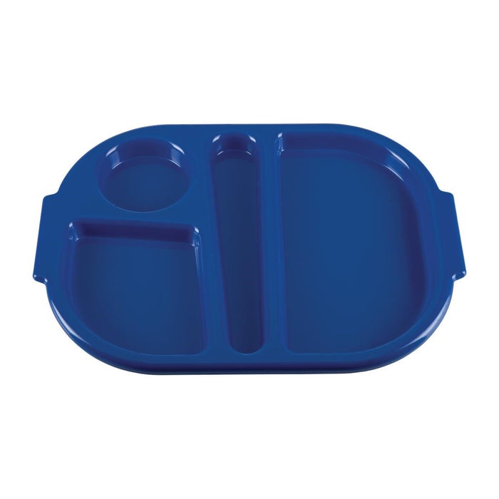 Olympia Kristallon Small Polypropylene Compartment Food Trays Blue 321mm Olympia