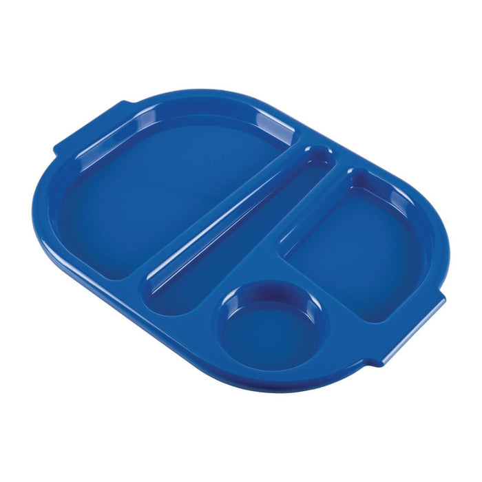 Olympia Kristallon Small Polypropylene Compartment Food Trays Blue 321mm Olympia