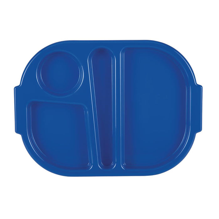 Olympia Kristallon Small Polypropylene Compartment Food Trays Blue 321mm Olympia