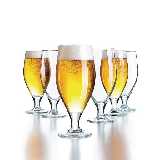 Arcoroc Cervoise Nucleated Stemmed Beer Glasses 320ml CE Marked at 284ml Arcoroc