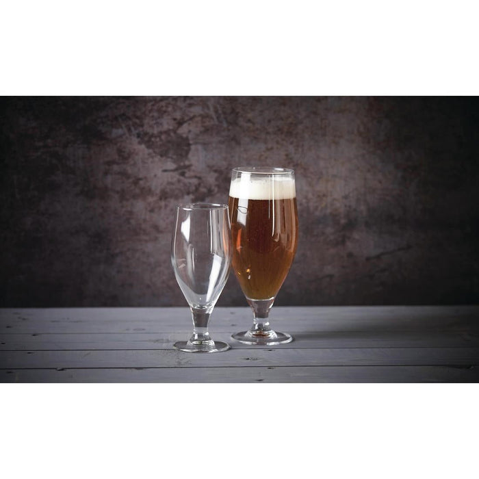 Arcoroc Cervoise Nucleated Stemmed Beer Glasses 320ml CE Marked at 284ml Arcoroc