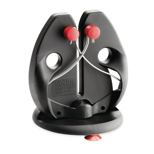 Quickly and easily sharpens knives to a razor sharpness