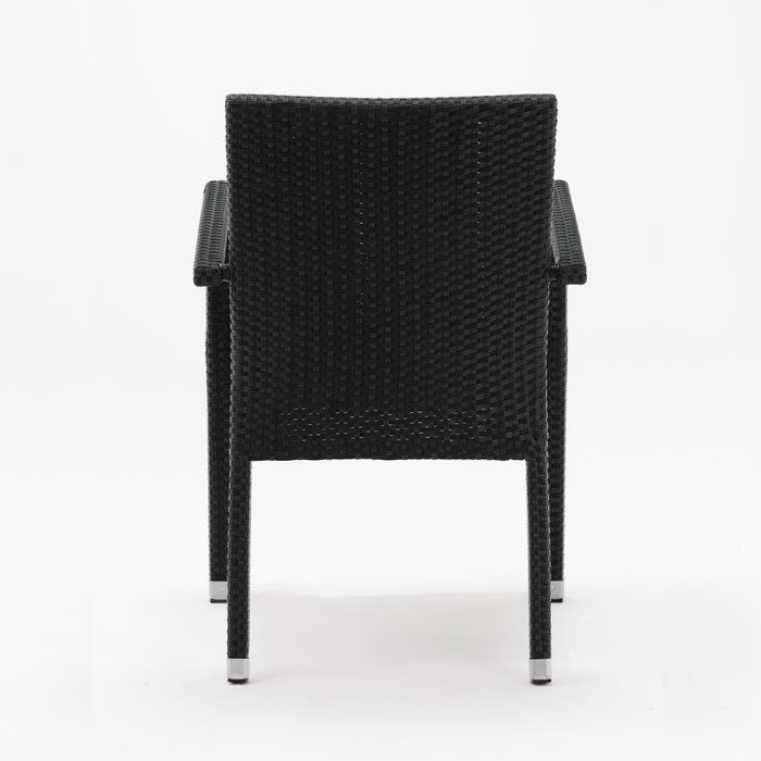 Bolero PE Wicker Armchairs Charcoal (4 Pack) Bolero