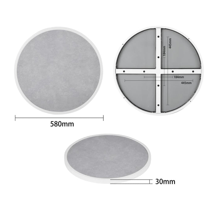 Bolero Fibre Glass Round Table Top Grey Stone Effect 580mm Bolero