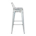 Bolero Bistro Galvanised Steel High Stool with Backrest (4 Pack) Bolero