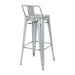 Bolero Bistro Galvanised Steel High Stool with Backrest (4 Pack) Bolero
