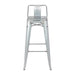 Bolero Bistro Galvanised Steel High Stool with Backrest (4 Pack) Bolero