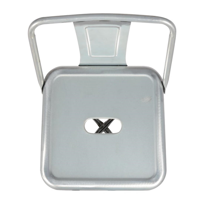 Bolero Bistro Galvanised Steel High Stool with Backrest (4 Pack) Bolero