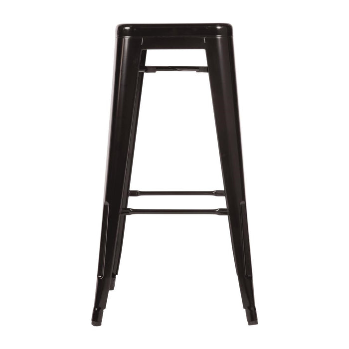 Bolero Bistro Steel High Stool Black (4 Pack) Bolero
