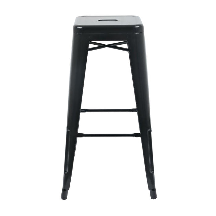 Bolero Bistro Steel High Stool Black (4 Pack) Bolero