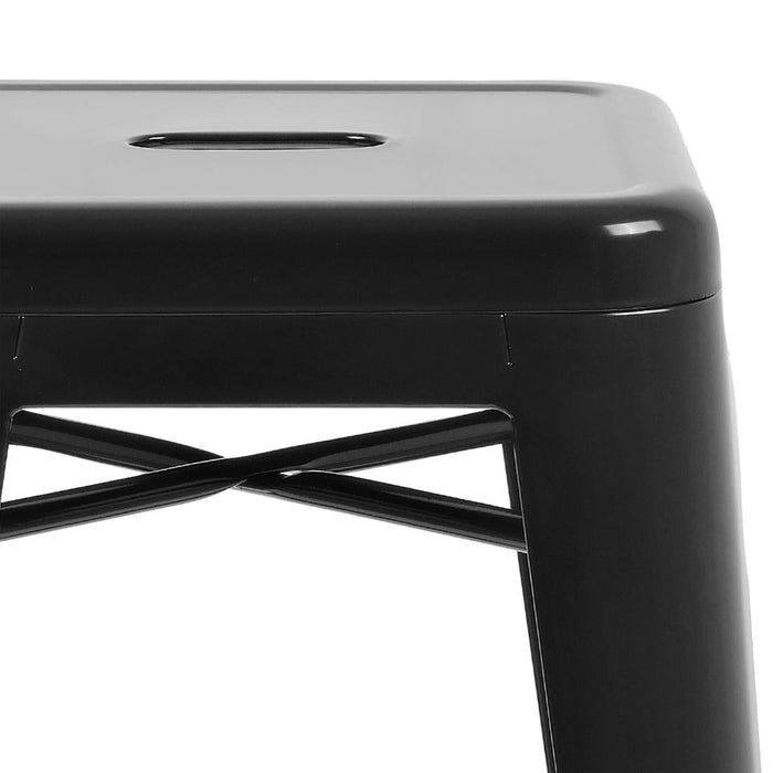 Bolero Bistro Steel High Stool Black (4 Pack) Bolero
