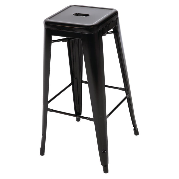 Bolero Bistro Steel High Stool Black (4 Pack) Bolero