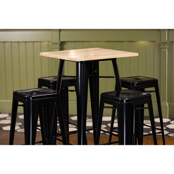 Bolero Bistro Steel High Stool Black (4 Pack) Bolero