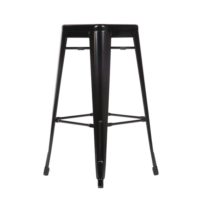 Bolero Bistro Steel High Stool Black (4 Pack) Bolero