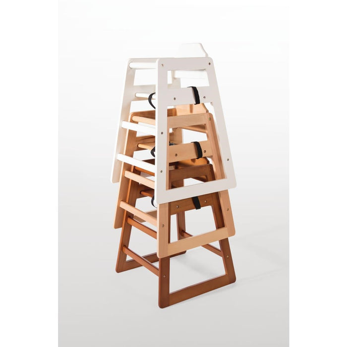 Bolero Wooden High Chair Antique White Finish Bolero