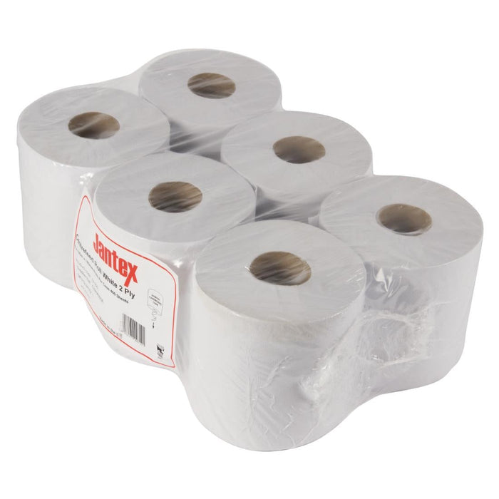 Jantex Centrefeed White Rolls 2-Ply 120m (6 Pack) Jantex