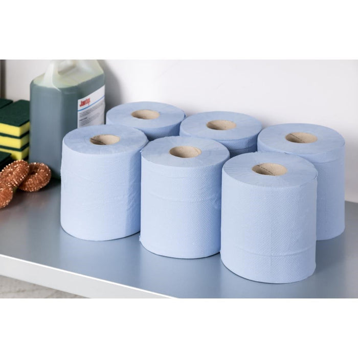 Jantex Centrefeed Blue Rolls 2-Ply 120m (6 Pack) Jantex