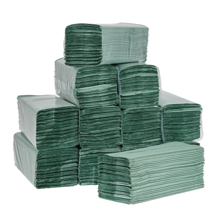 Jantex Z Fold Paper Hand Towels Green 1-Ply 3000 Sheets Jantex