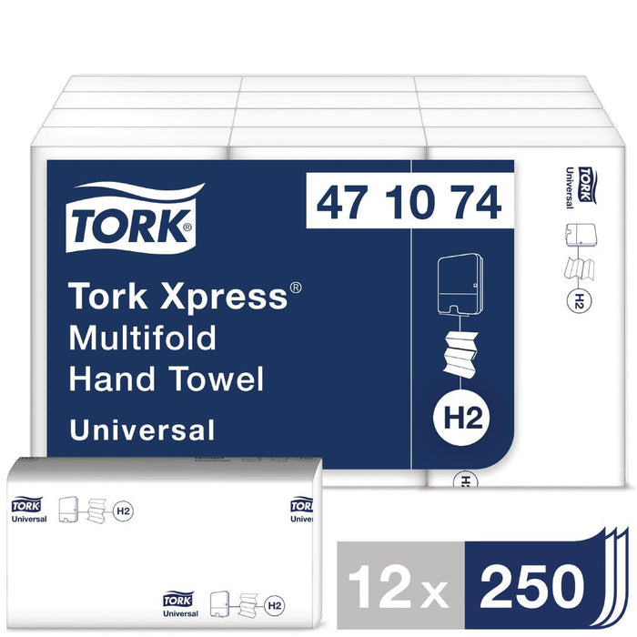 Tork Z Fold Paper Hand Towels White 1-Ply 250 Sheets (12 Pack) Tork