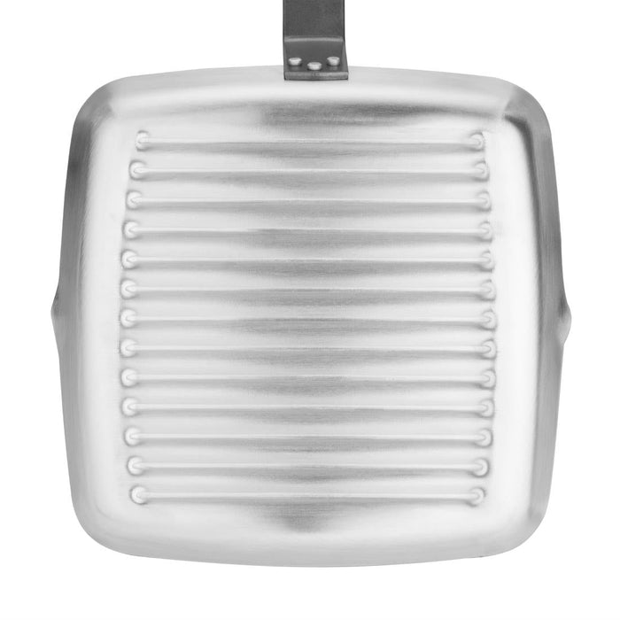Vogue Aluminium Square Non-Stick Teflon Ribbed Skillet Pan 24cm Vogue