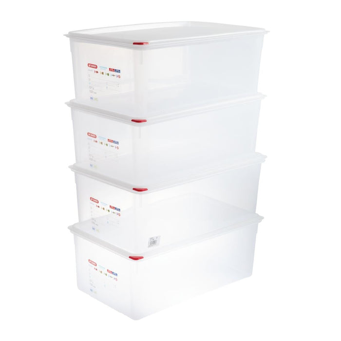Araven Polypropylene 1/1 Gastronorm Food Storage Box 28Ltr (4 Pack) Araven