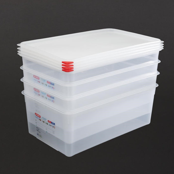 Araven Polypropylene 1/1 Gastronorm Food Storage Box 28Ltr (4 Pack) Araven