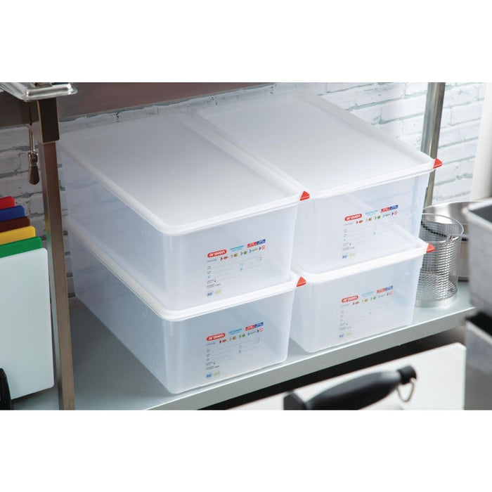 Araven Polypropylene 1/1 Gastronorm Food Storage Box 28Ltr (4 Pack) Araven