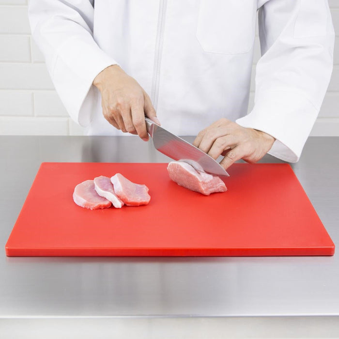 Hygiplas Thick Low Density Red Chopping Board Large 600x450x20mm Hygiplas