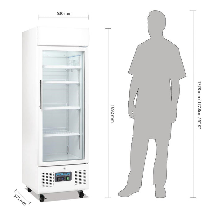 Polar G-Series Upright Display Fridge 218Ltr White Polar
