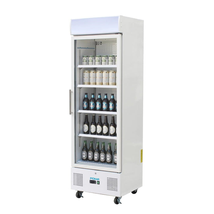 Polar G-Series Upright Display Fridge 368Ltr White Polar